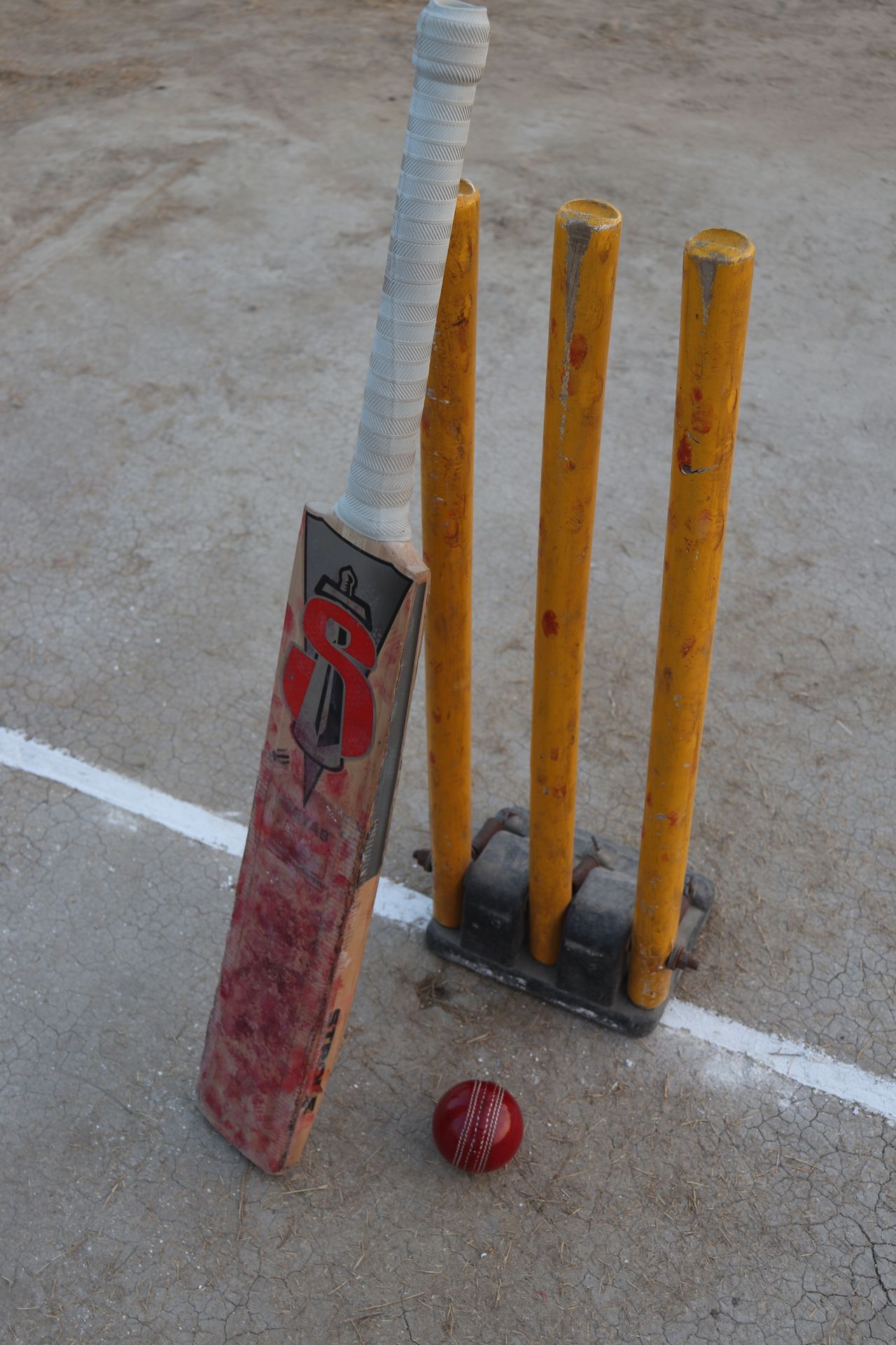 Vraj playing cricket
